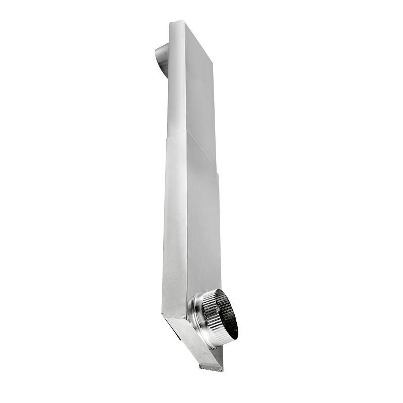 Lambro 3005 Dryer Vent Duct, 18 to 30 in L, 2 in W, 6 in H, 90 deg Angle, Aluminum