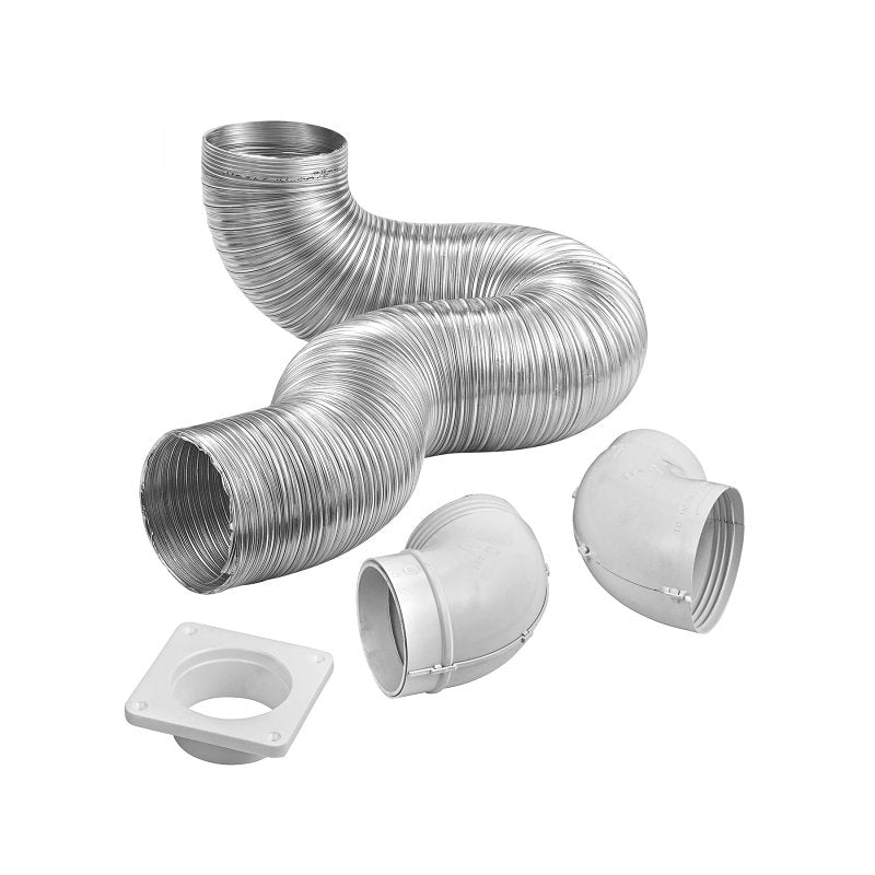 Lambro 4004 Duct Kit, Flexible, Aluminum/Plastic, 4-Piece