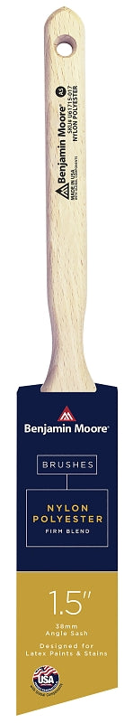 Benjamin Moore U61715-017 Paint Brush, Firm Brush, 2-7/16 in L Bristle, Nylon/Polyester Bristle, Angular Handle