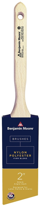 Benjamin Moore U61720-017 Paint Brush, Firm Brush, 2-11/16 in L Bristle, Nylon/Polyester Bristle, Angular Handle