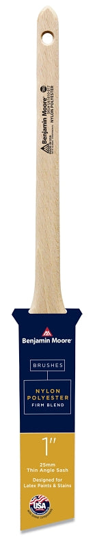 Benjamin Moore U61810-017 Paint Brush, Firm Brush, 2-3/16 in L Bristle, Nylon/Polyester Bristle, Thin Angular Handle