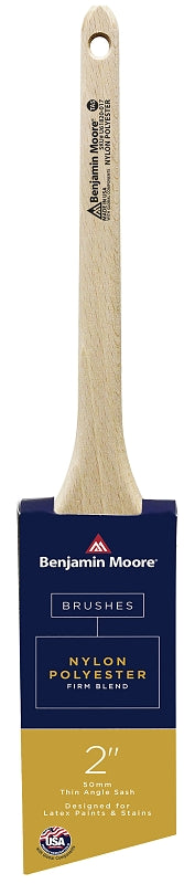 Benjamin Moore U61820-017 Paint Brush, Firm Brush, Nylon/Polyester Bristle, Thin Angular Handle