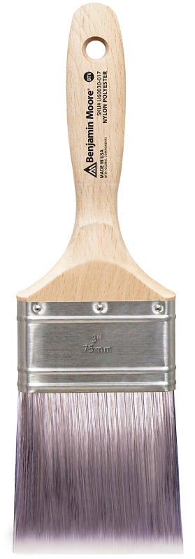 Benjamin Moore U60030-017 Paint Brush, Firm Brush, Nylon/Polyester Bristle, Beaver Tail Handle