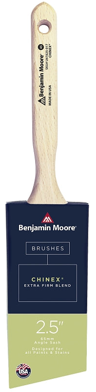 Benjamin Moore U61625-017 Paint Brush, Extra-Firm Brush, 2-15/16 in L Bristle, Chinex Bristle, Angular Handle