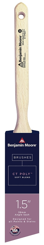 Benjamin Moore U62015-017 Paint Brush, Soft Brush, CT Polymer Bristle, Angular Handle