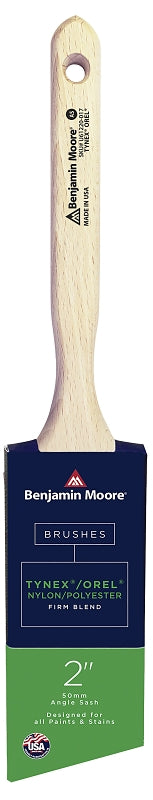 Benjamin Moore U61220-017 Paint Brush, Firm Brush, 2-11/16 in L Bristle, Orel/Tynex Bristle, Angular Handle