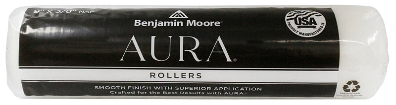 Benjamin Moore Aura 072590-018 Roller Cover, 3/8 in Thick Nap, 9 in L, Fabric Cover, Golden Yellow