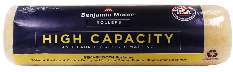 Benjamin Moore U66003-018 High-Capacity Roller Cover, 3/8 in Thick Nap, 9 in L, Microfiber Cover