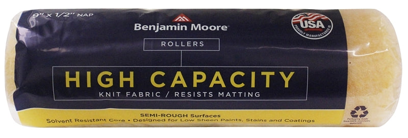 Benjamin Moore U66004-018 High-Capacity Roller Cover, 1/2 in Thick Nap, 9 in L, Synthetic Fabric Cover