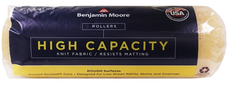 Benjamin Moore U66005-018 High-Capacity Roller Cover, 3/4 in Thick Nap, 9 in L, Golden Yellow