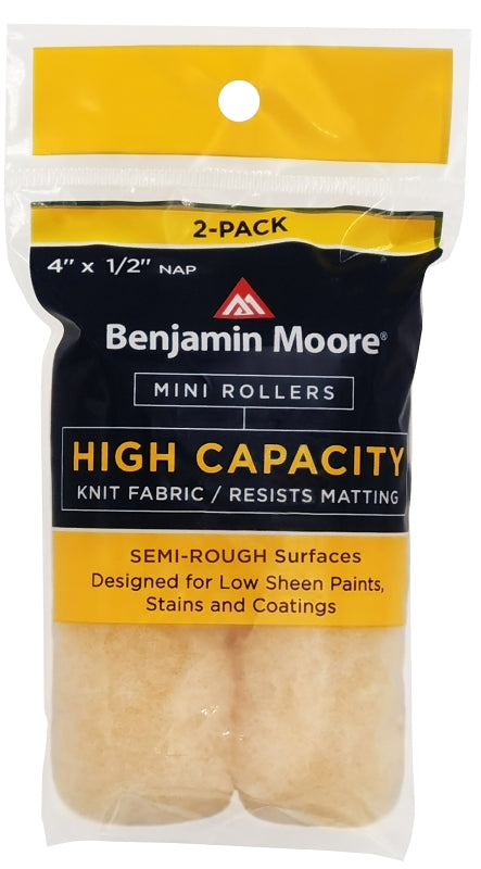 Benjamin Moore U66502-018 Mini Roller Cover, 1/2 in Thick Nap, 4 in L, Knit Fabric Cover