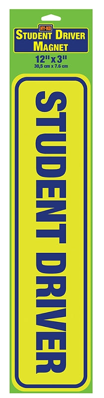 Hy-Ko MAG-SD01 Magnetic Sign, Student Driver, 12 in L x 3 in W Dimensions