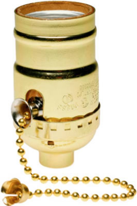 Legrand 19980PGCC10 Pull Chain Lamp Holder, 250 V, 660 W, Metal Housing Material