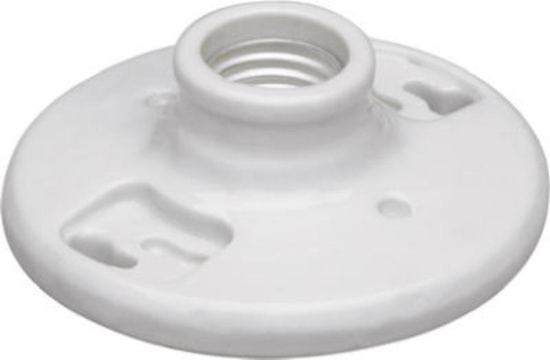 Legrand 272CC18 Lamp Holder, Keyless, 4-1/2 in Dia Dimensions, 250 V, 660 W, Porcelain Housing Material, White