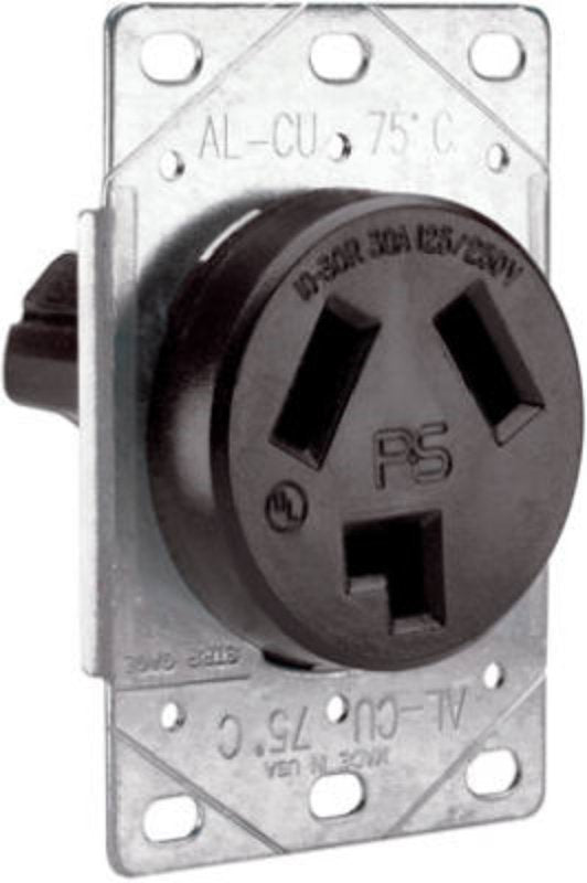 Legrand 3860CC6 Straight Blade Power Outlet Receptacle, Flush Mounting, 3-Pole, 125/250 V, 30 A