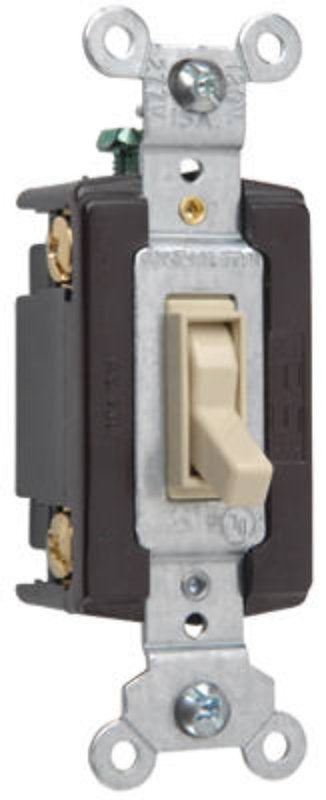 Pass & Seymour 664IGCC12 Toggle Switch, 15 A, 120 VAC, Push, Side Wire Terminal, Thermoplastic Housing Material, Ivory