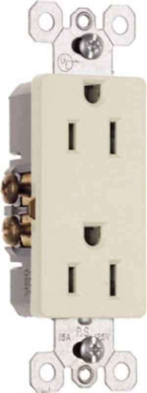 Legrand radiant Series 885LACC14 Duplex Receptacle, Thermoplastic, Light Almond, 2-Pole, 15 A, 3-Wire