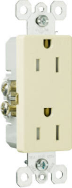 Legrand radiant Series 885TRICC8 Duplex Receptacle, Thermoplastic, 2-Pole, 15 A, 125 V, 3-Wire