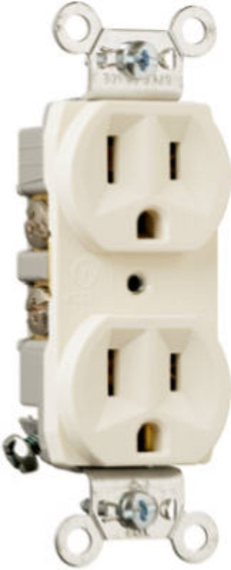 Legrand CRB5262LA Duplex Receptacle, Nylon/Thermoplastic, Light Almond, 2-Pole, 15 A, 125 V, Back, Side Wiring