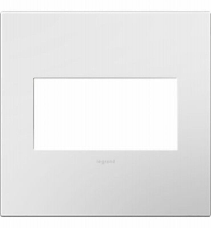 Pass & Seymour adorne Series AWP2GWH4 Wallplate, 5.13 in L, 5.29 in W, 2-Gang, Polycarbonate, White, Gloss