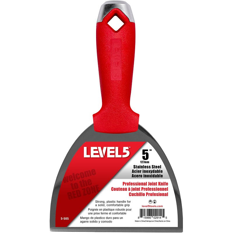 Level5 5-505 Joint Knife, 5 in W Blade, Stainless Steel Blade, Solid Grip Handle, Polypropylene Handle, Pack of 4