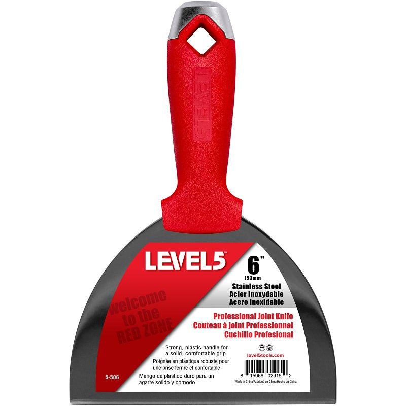 Level5 5-506 Joint Knife, 6 in W Blade, Stainless Steel Blade, Solid Grip Handle, Polypropylene Handle, Pack of 4