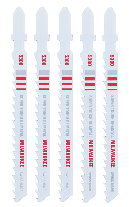 Milwaukee 48-42-5300 Jig Saw Blade, 9/32 in W, 4 in L, 6 TPI, Bi-Metal Cutting Edge