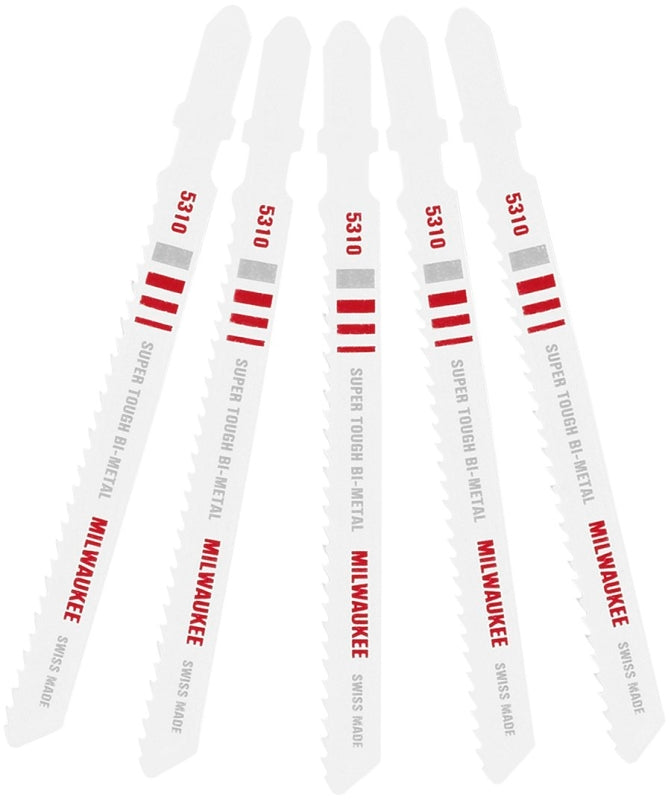 Milwaukee 48-42-5310 Jig Saw Blade, 9/32 in W, 4 in L, 10 TPI, Bi-Metal Cutting Edge