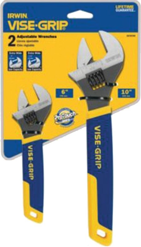 Irwin 2078700 Adjustable Wrench Set, ProTouch Grip Handle