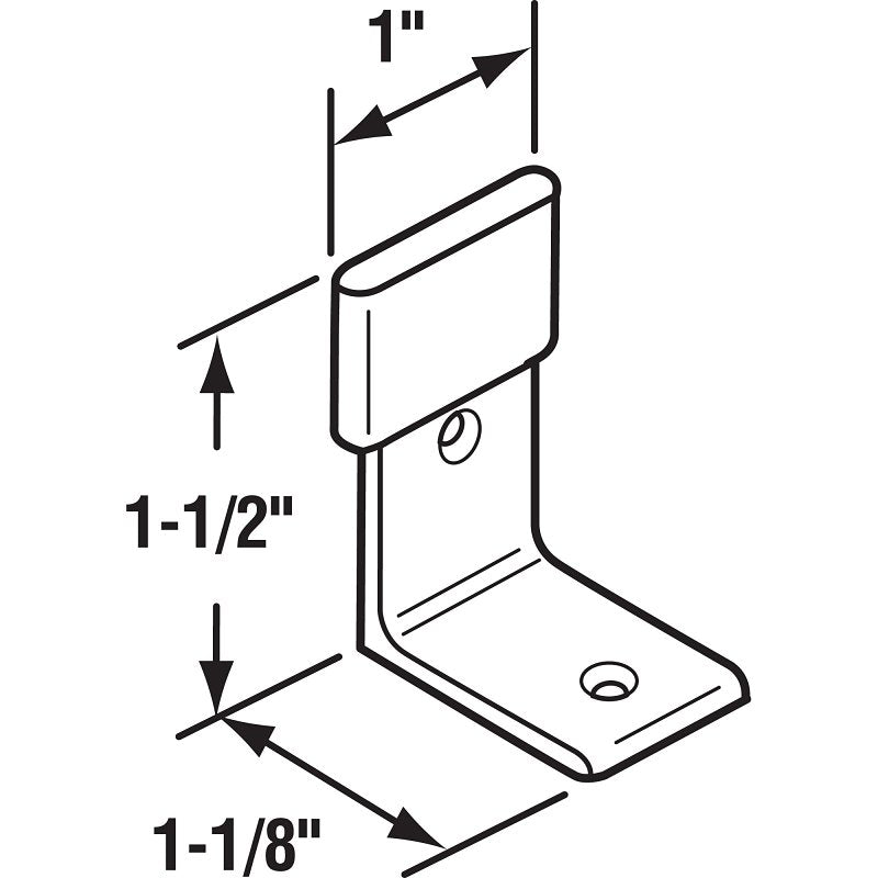 Prime-Line N 6655 Door Guide, Aluminum, White, Floor Mounting