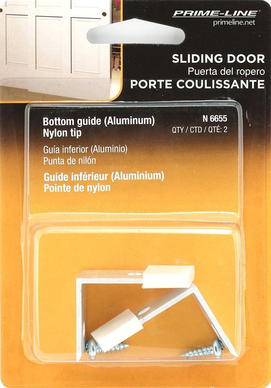 Prime-Line N 6655 Door Guide, Aluminum, White, Floor Mounting