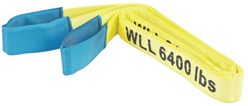 ProSource FH4019 Lifting Sling, Heavy-Duty, Polyester, Yellow