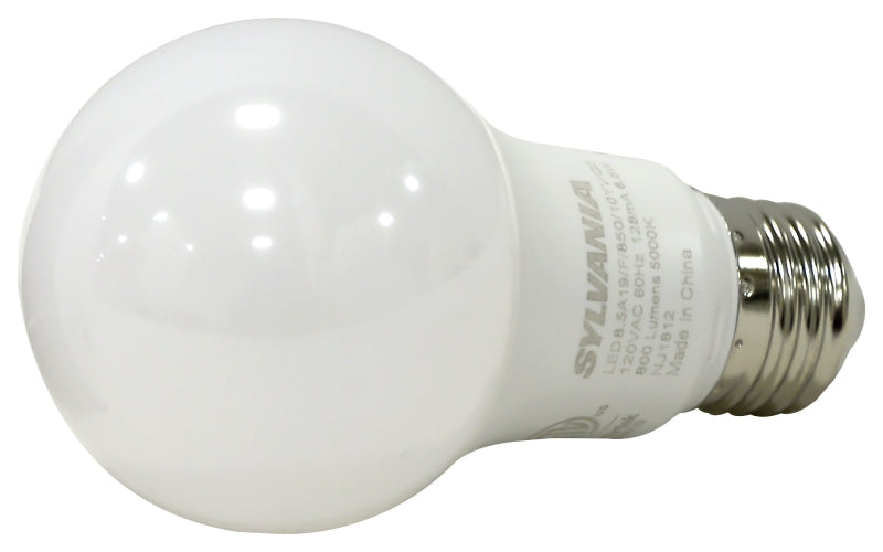 Sylvania 79284 LED Bulb, General Purpose, 800 Lumens, 8.5 W, A19 Lamp, 60 W Equivalent, E26 Lamp Base, Frosted, Daylight