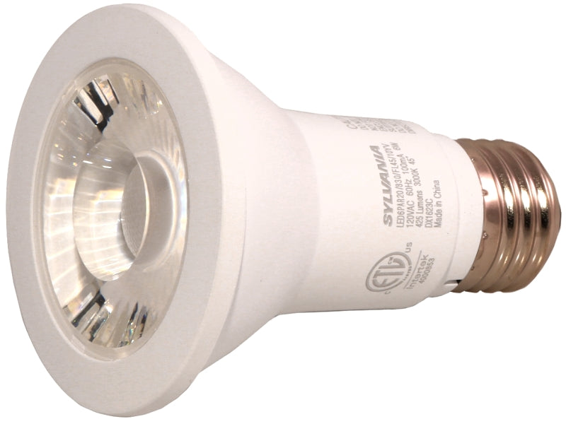 Sylvania 79279 LED Bulb, PAR20 Lamp, 50 W Equivalent, E26 Medium Lamp Base, Warm White, 3000 K Color Temp