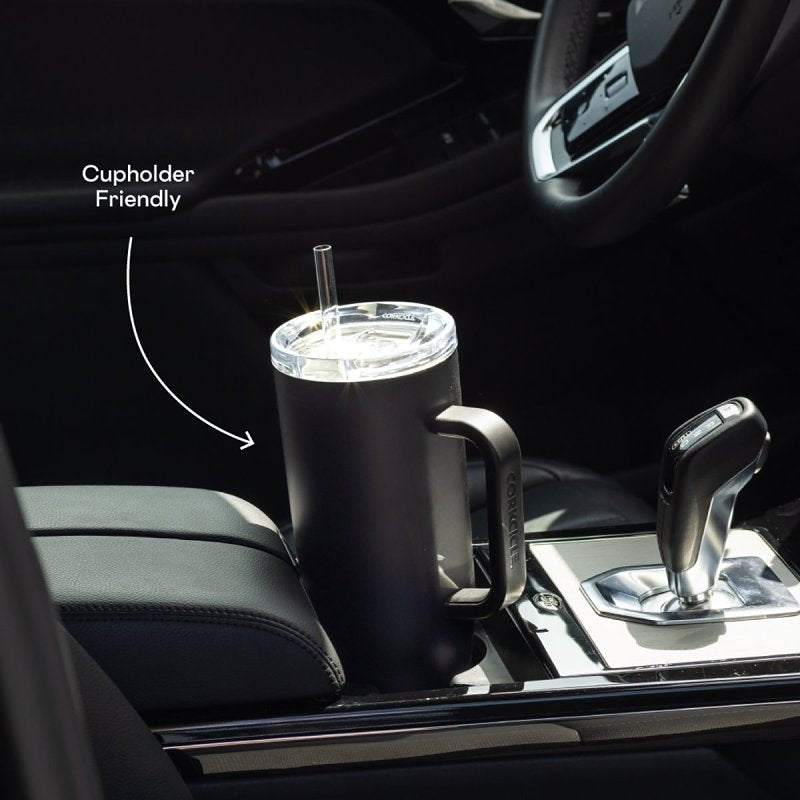 Corkcicle 2240MB Tumbler, 40 oz, Sip Plus Straw Lid, Steel, Matte Black, Insulated