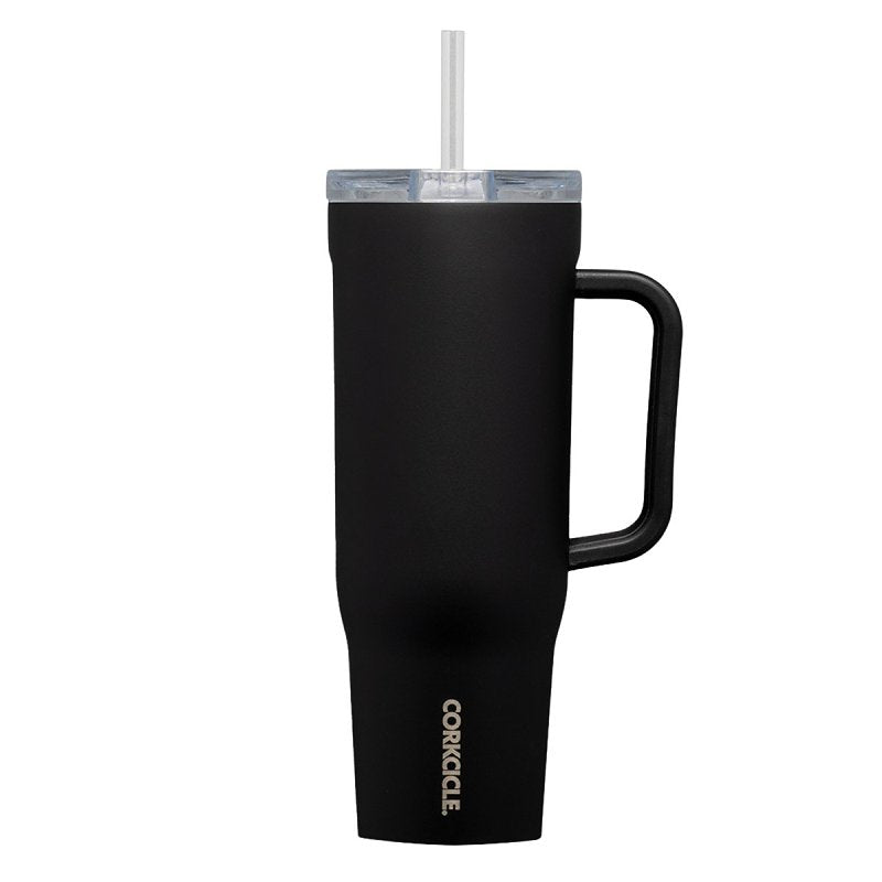 Corkcicle 2240MB Tumbler, 40 oz, Sip Plus Straw Lid, Steel, Matte Black, Insulated