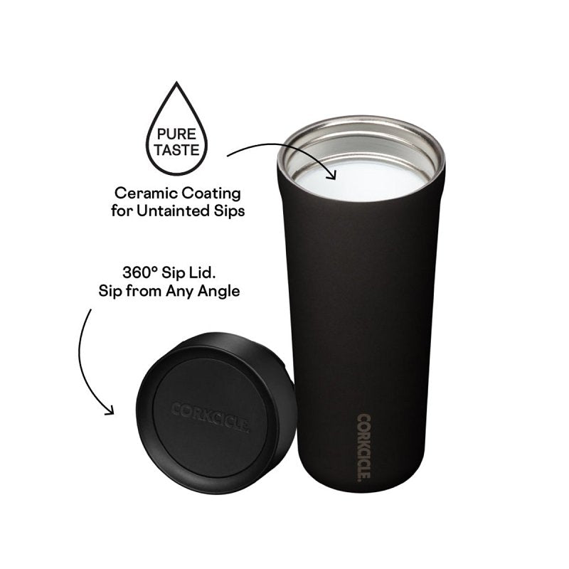 Corkcicle Sierra Series 2817PWW Commuter Cup Travel Coffee Mug, 17 oz, Ceramic, Walnut Wood