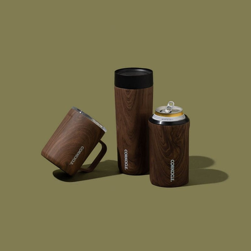 Corkcicle Sierra Series 2817PWW Commuter Cup Travel Coffee Mug, 17 oz, Ceramic, Walnut Wood