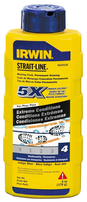 Irwin 4935518 Marking Chalk Refill, 6 oz, Indigo Blue, Permanent