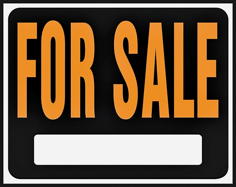 Hy-Ko Hy-Glo Series SP-100 Medium Size Identification Sign, FOR SALE, Fluorescent Orange Legend, Black Background, Pack of 5