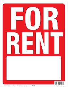 Hy-Ko SIY-213 Yard Sign with Frame, FOR RENT, White Legend, Red Background, Plastic, 18 in H x 14 in W Dimensions