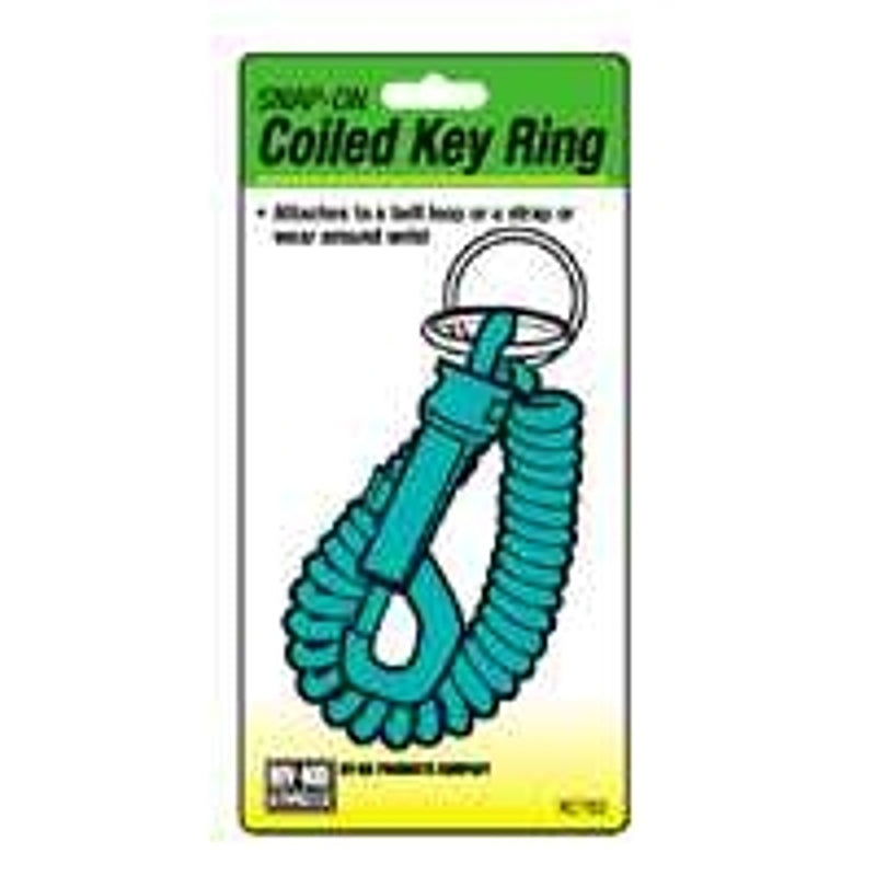 Hy-Ko KT153 Key Ring, Coiled, Includes: (1) Plastic Clip, Pack of 25