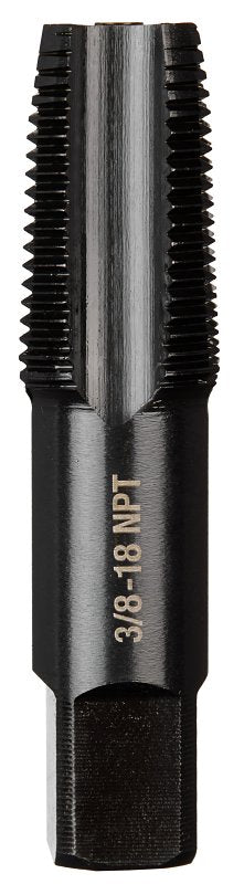 Milwaukee 49-57-5292 Straight Flute Tap, 3/8-18 Thread, NPT Thread, 1-1/4 in L Thread, Taper Chamfer, 4-Flute, HCS