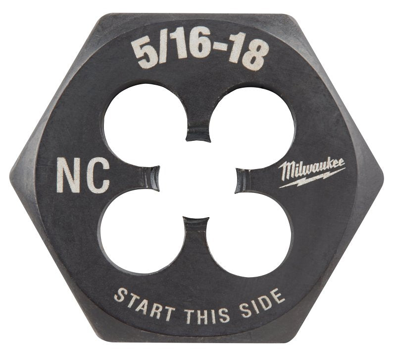 Milwaukee 49-57-5342 Threading Die, 5/16-18 Thread, NC Thread, Right Hand Thread, HCS