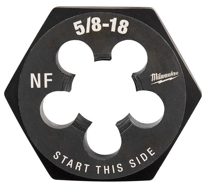 Milwaukee 49-57-5371 Threading Die, 5/8-18 Thread, NF Thread, Right Hand Thread, HCS