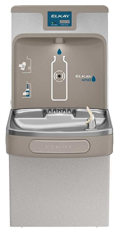 Elkay LZS8WSLP Bottle Filling Station and Cooler, 8 gph Cooler, Light Gray, ADA Compliant