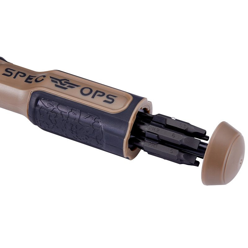 Spec Ops SPEC-SRM-1 12-in-1 Ratcheting Screwdriver, Polypropylene/TPR Handle, Magnetic