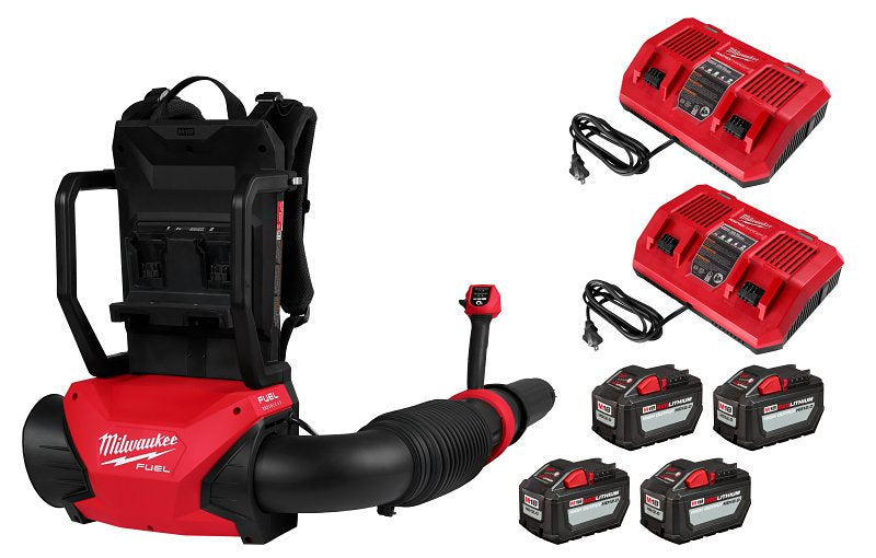 Milwaukee M18 3009-24HD Cordless Dual Battery Backpack Blower, Battery Included, M18 Redlithium