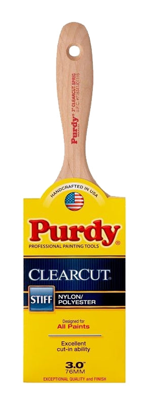 Purdy Clearcut Sprig 144380130 Trim Brush, 3 in W, 3-3/16 in L Bristle, Nylon/Polyester Bristle, Beaver Tail Handle