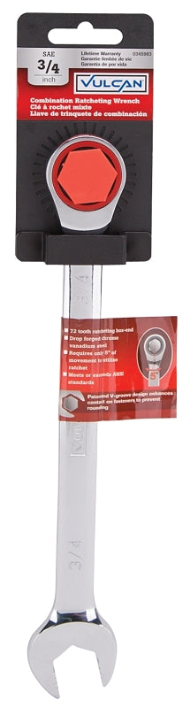 Vulcan PG3/4 Combination Wrench, SAE, 3/4 in Head, Chrome Vanadium Steel, Polished Mirror